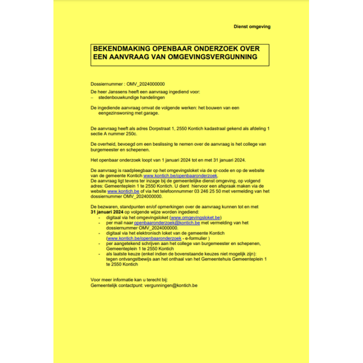 Omgevingsvergunning en Meldingsakte