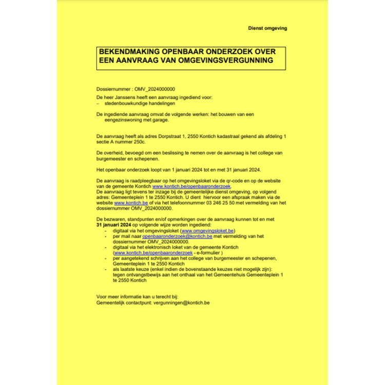 Omgevingsvergunning en Meldingsakte